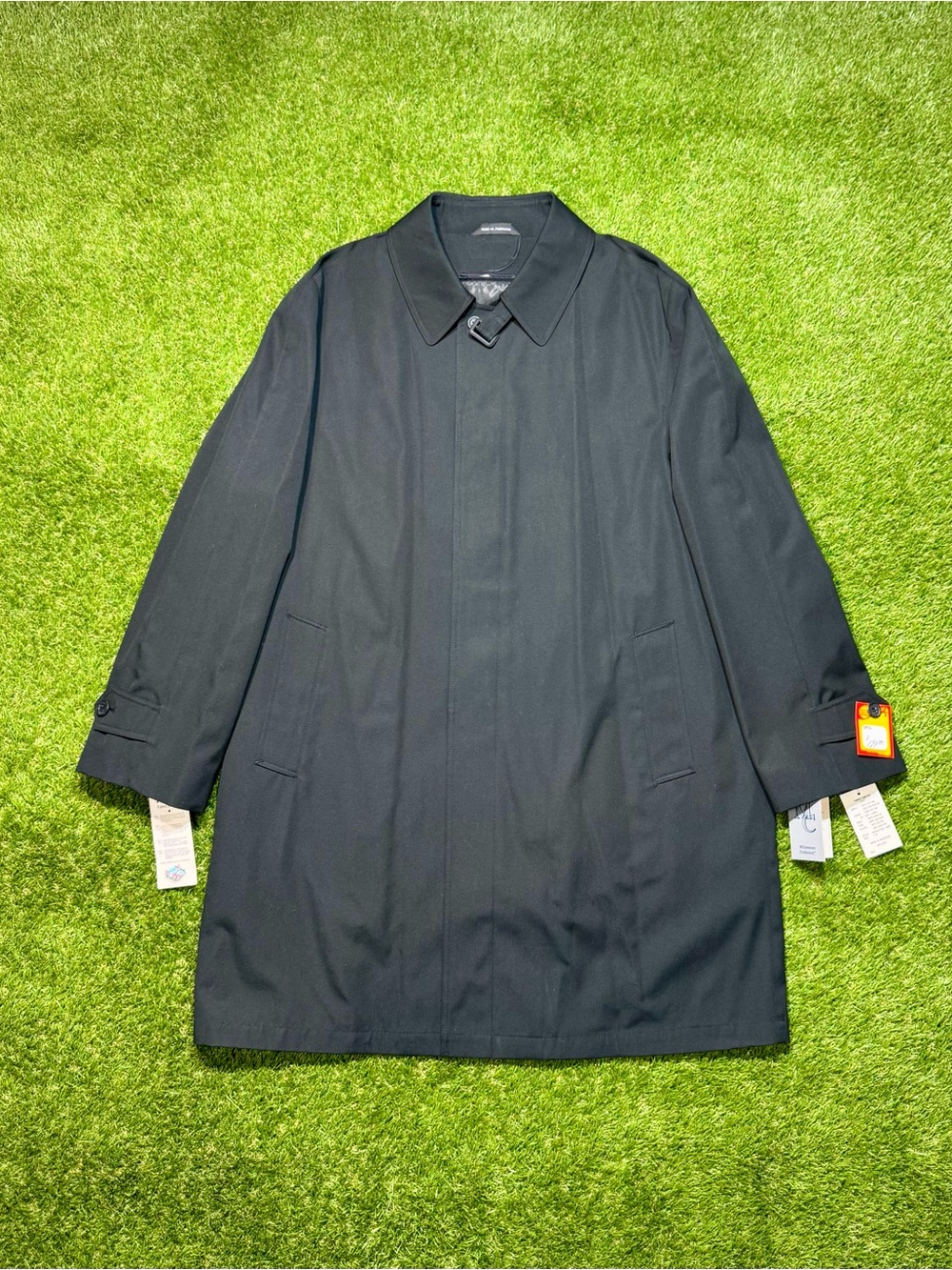 Vintage Millennium Collection Overcoat Trench Coat Men’s Size 44 Long Black NWT